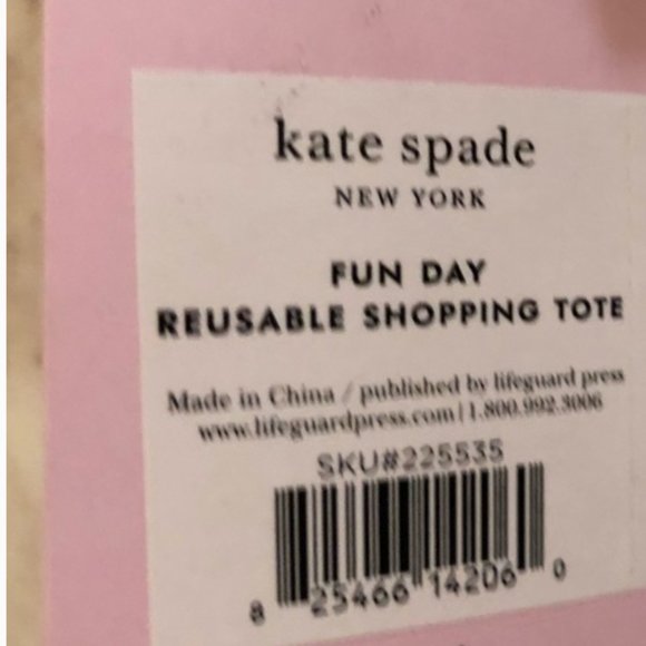 Kate Spade Fun Day pink Reusable Shopper Tote bag nwt - Picture 6 of 7
